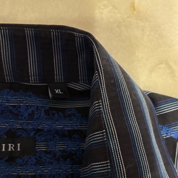 Men's Striped Button-Down Shirt in Blue and Black by Zagiri - Picture 3 of 11